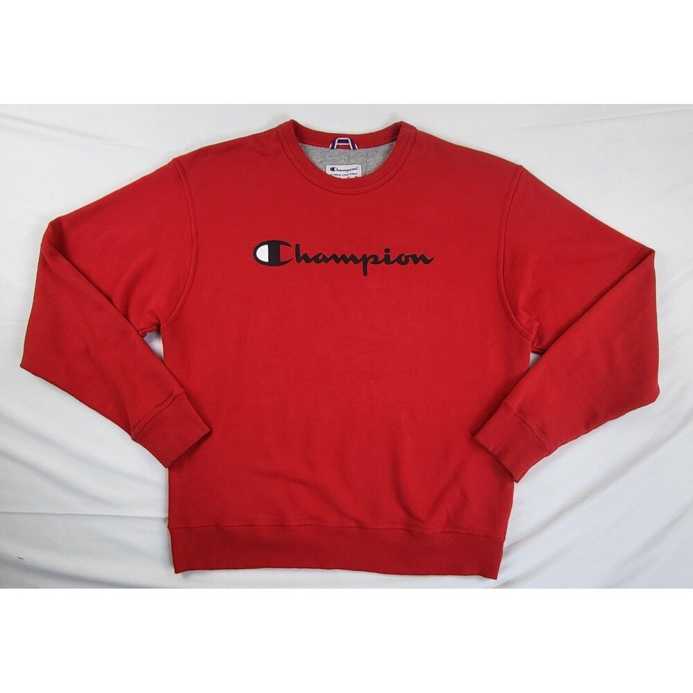 Champion Authentic Athleticwear Mens Large Red Pullover Crewneck Sweatshirt